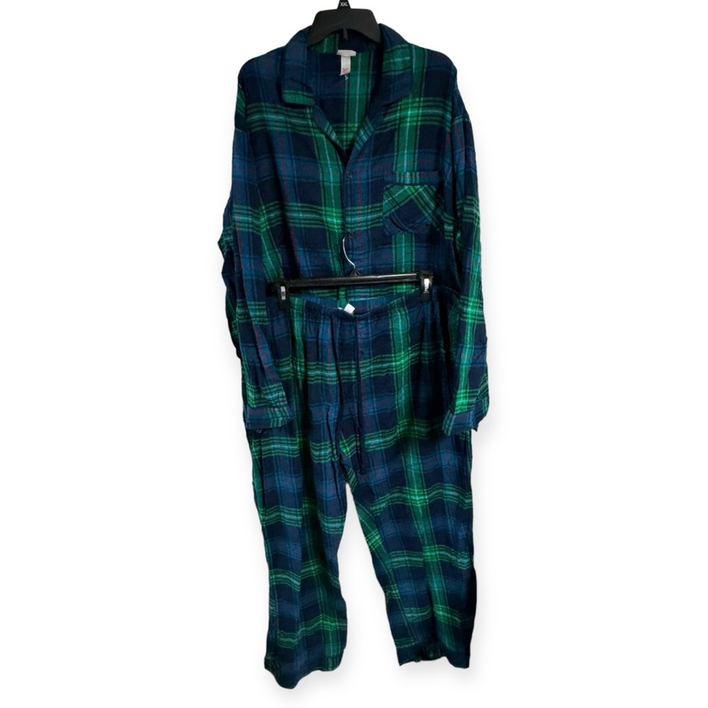 Womdershop Men’s Big&Tall Flannel Pajama Set Size 3XT